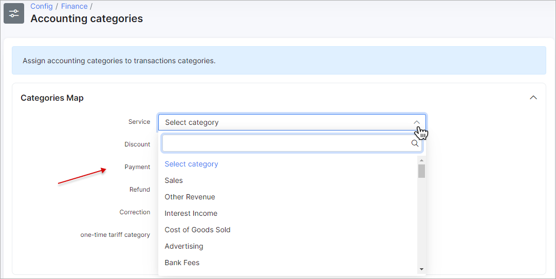 SageOne accounting categories