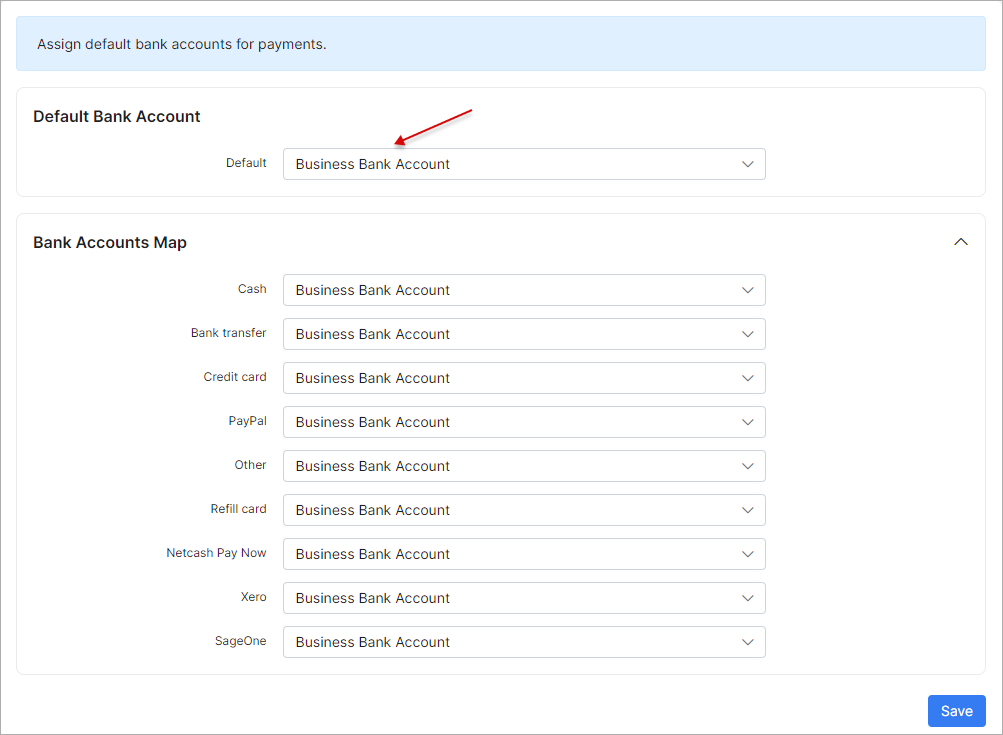 SageOne default account