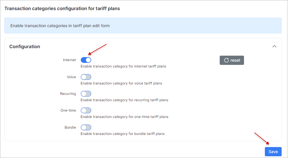 SageOne transaction categories
