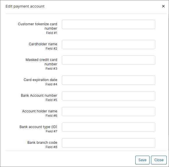 Edit payment accounts