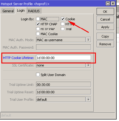 Hotspot radius cookies