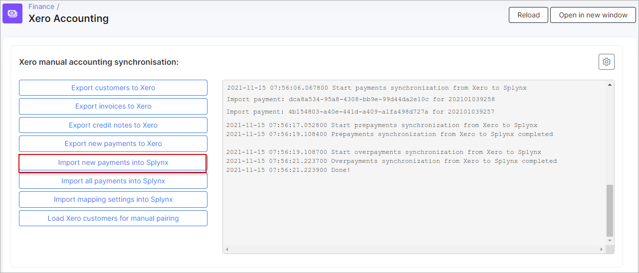 sync payments