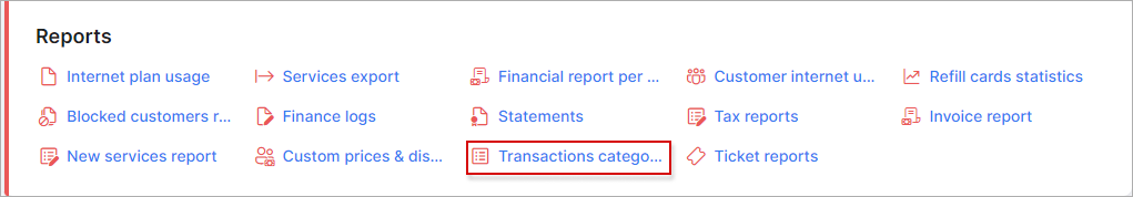 Transaction Categories