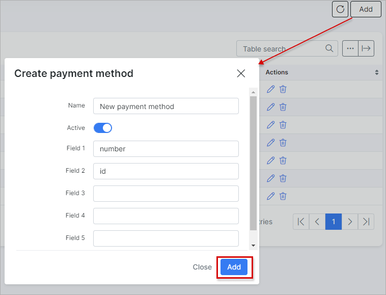 Create payment method