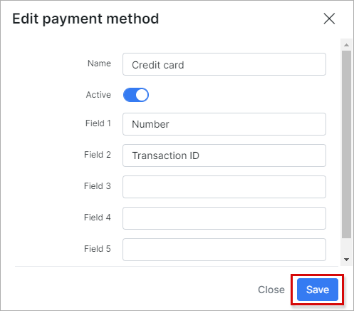 Edit payment method