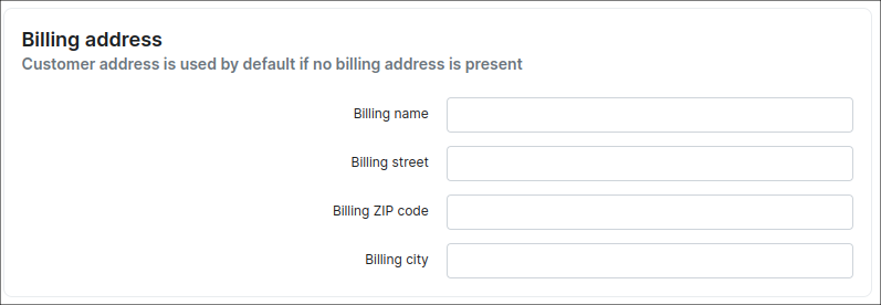 Billing address