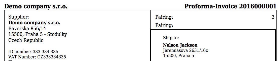 an example proforma invoice