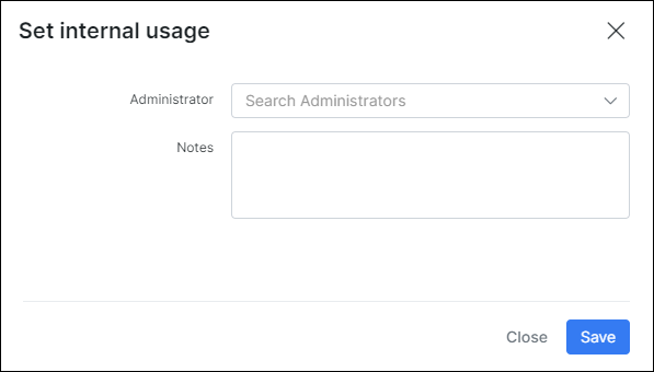 Internal usage