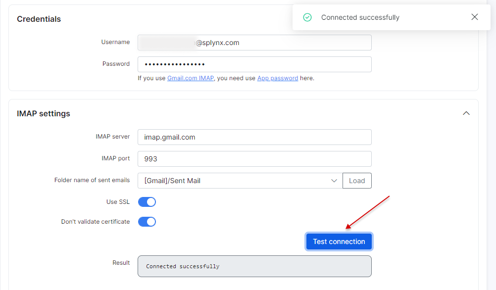 imap settings