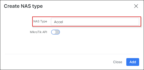 Add NAS type