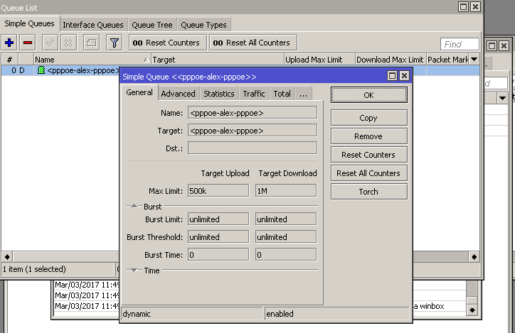 PPPoE queue