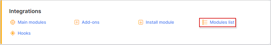 Modules list