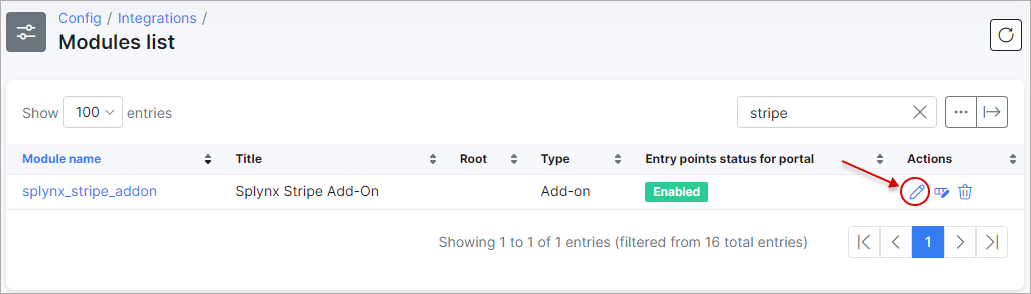 Stripe configuration