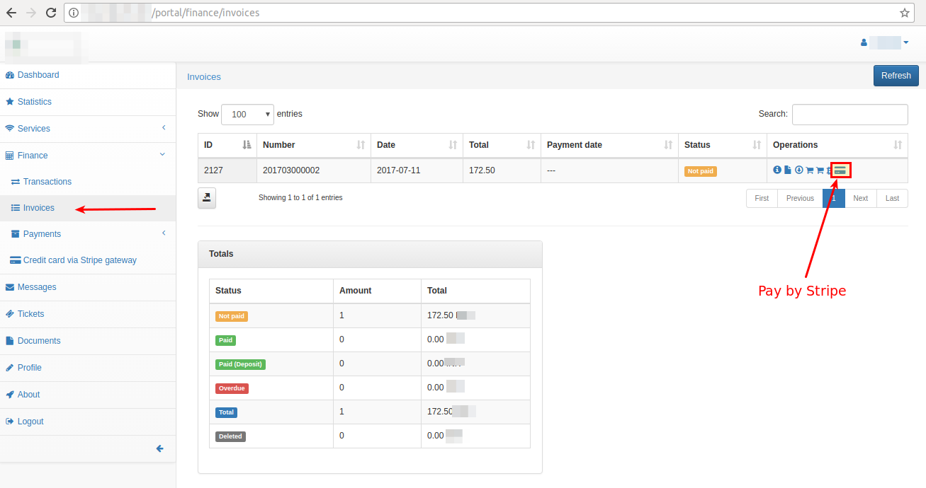 stripe custom invoices